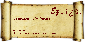 Szabady Ágnes névjegykártya